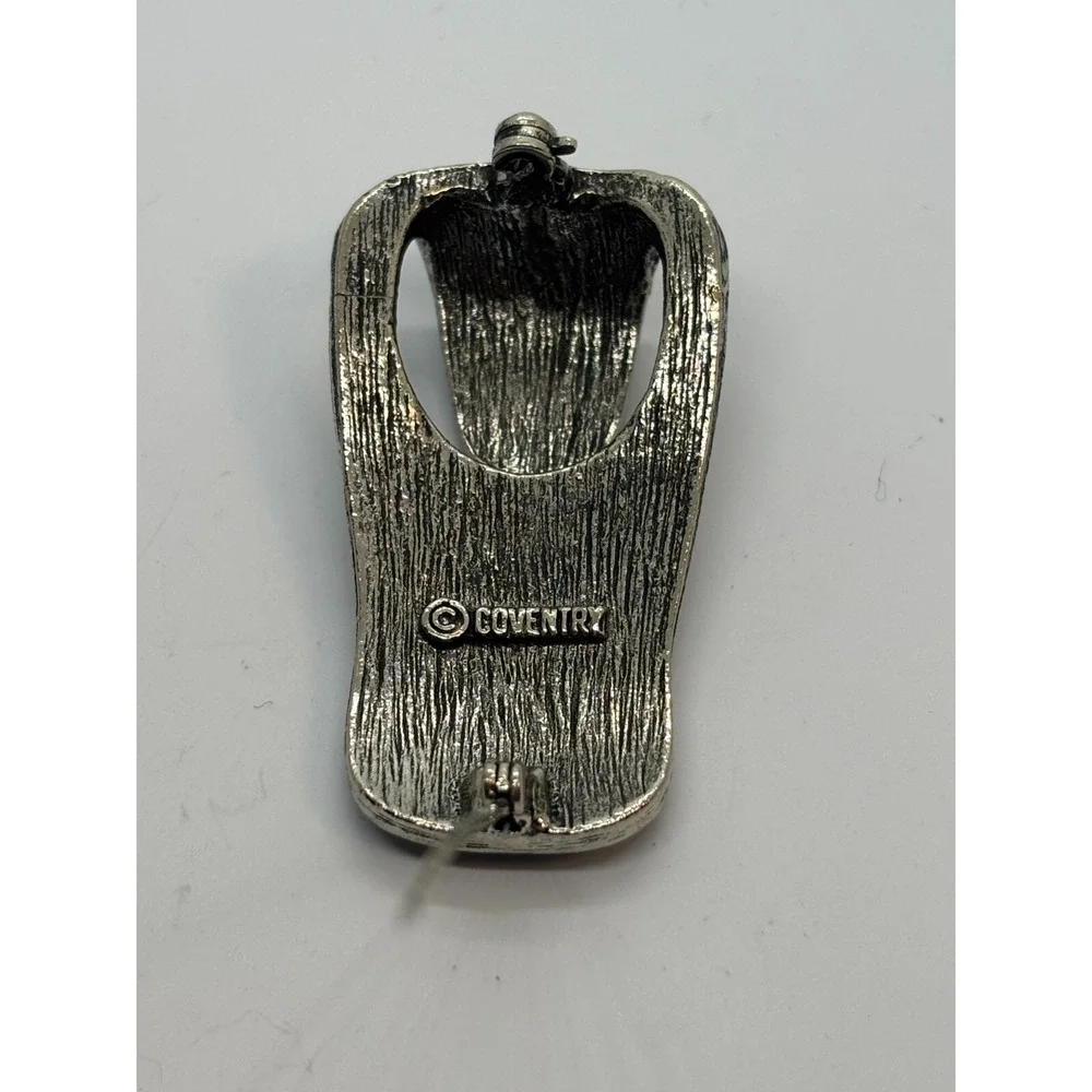 Vintage Sarah Coventry 1973 Eye Glass Holder Brooch Silver Tone - Picture 8 of 12